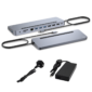 Docking Station I-TEC USB-C Metal 2xDP 4K 1xHDMI 4K 3xUsb3.2 1xRJ45 1xLeitor cartões 1xAudio com PD inclui carregador 100 W inclui carregador