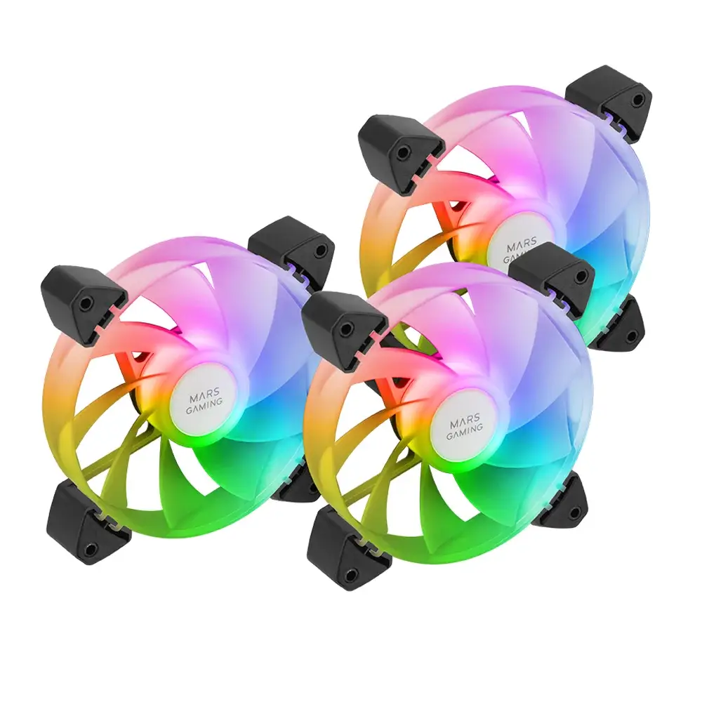 Ventoinha MARS GAMING MF-3AR 120MM ARGB FRAMELESS REVERSE ARGB Pack3