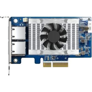 Adaptador de Rede QNAP QXG-10G2T PCIe 3.0 x4 baixo perfil 100M/1G/2.5G/5G/10 Gigabit Ethernet x 2