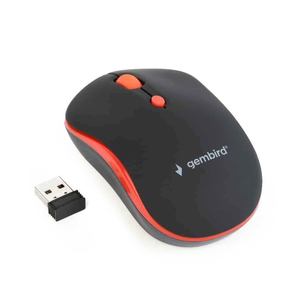 Rato Gembird Wireless 1600Dpi Preto/Vermelho