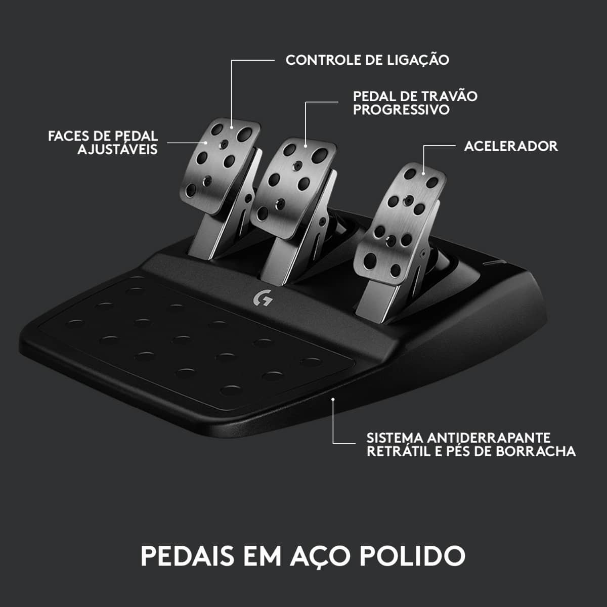 Simulador Volante com Pedais Logitech G923 Trueforce Compatível com PS4 PS5 PC
