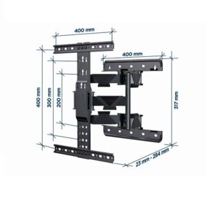 Suporte Parede Gembird TV Full Motion 32"-65" 36Kg Vesa 400x400