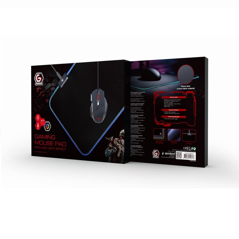 Tapete Para Rato Gaming Gembird Médio 250*350mm com Efeito Led