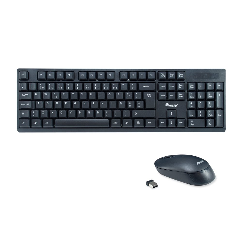 Teclado e Rato Equip Wireless (PT) Preto