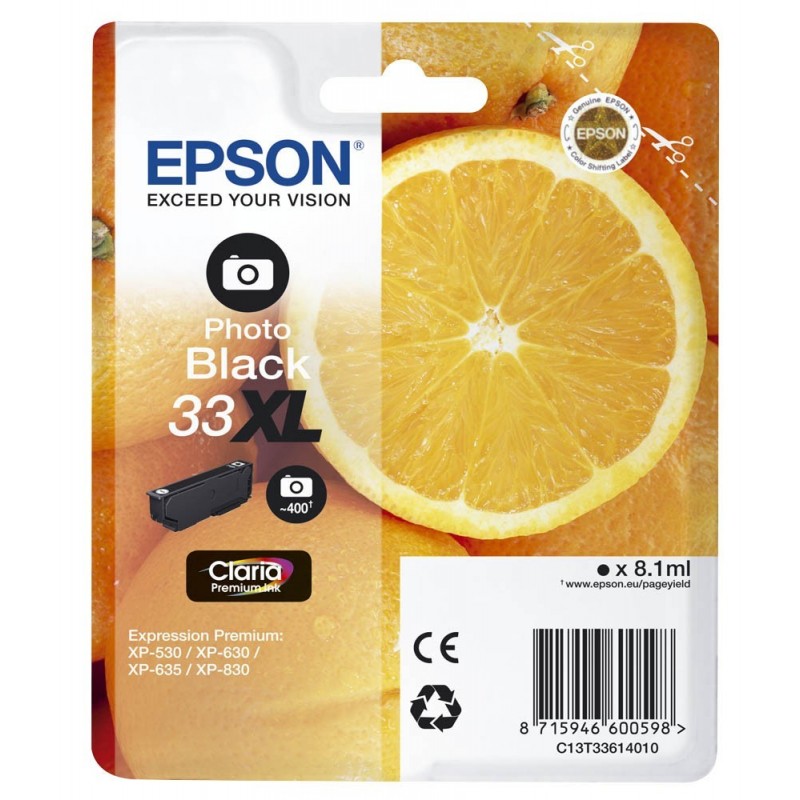 Tinteiro Original Epson nº33 XL Preto Photo