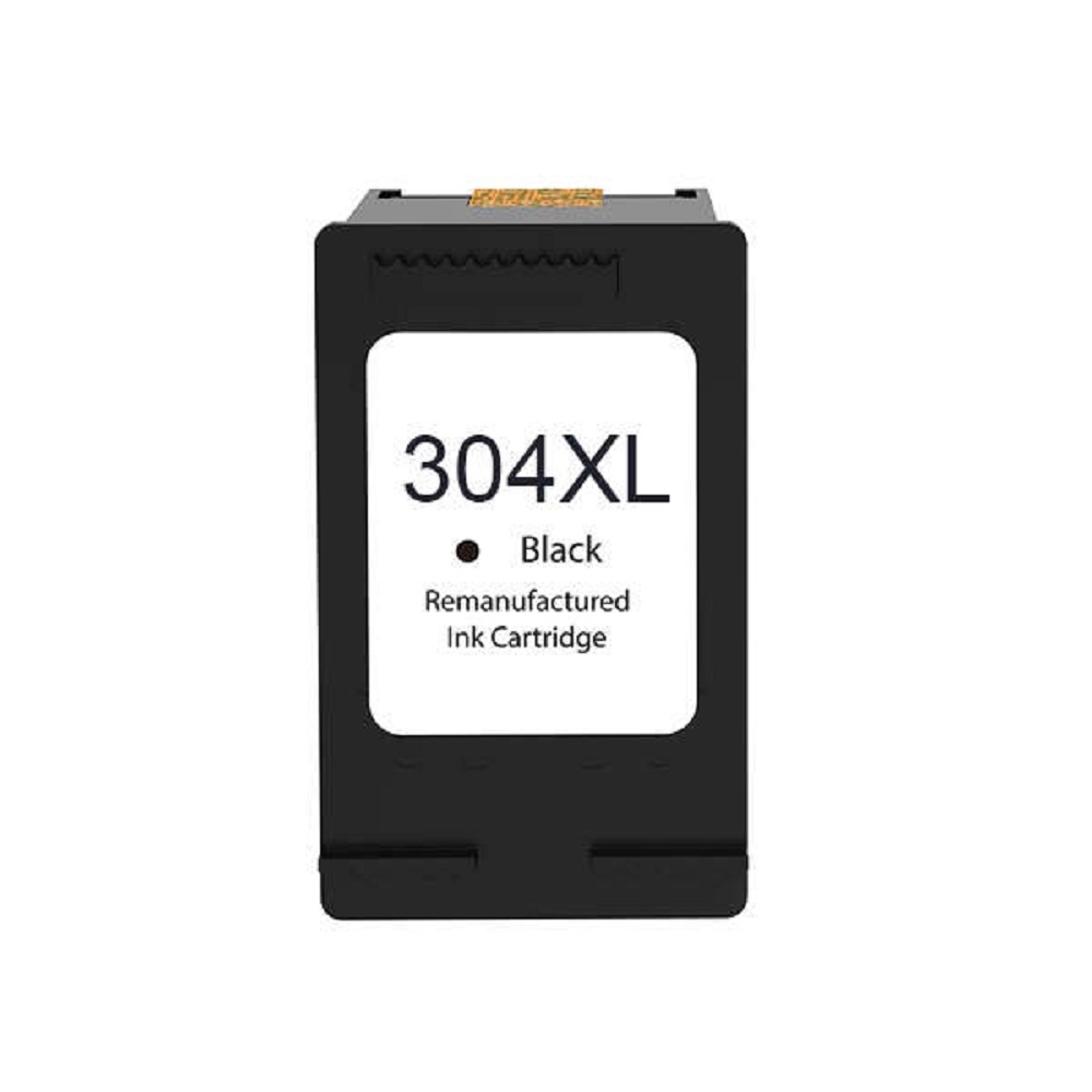 Tinteiro Remanufaturado HP 304XL Preto Mostra Nível de Tinta Substitui N9K08AE/N9K06AE