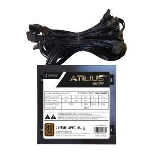 Fonte Alimentação ATX Unykach Atilius 2.0 650W APFC 80 Plus Bronze Preto