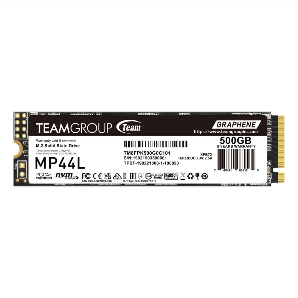 Disco SSD Team Group 500Gb M.2 PCIe 4.0 NVMe MP44L 5000R-3700W