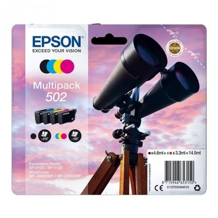 Tinteiro Original Epson Multipack nº502 Preto Azul Amarelo Magenta