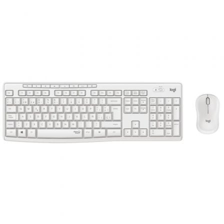 Teclado e Rato Sem Fios Logitech Silent Touch MK295 Branco