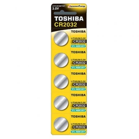 Pack de 5 Pilhas de Botão Toshiba CR2032/ 3V