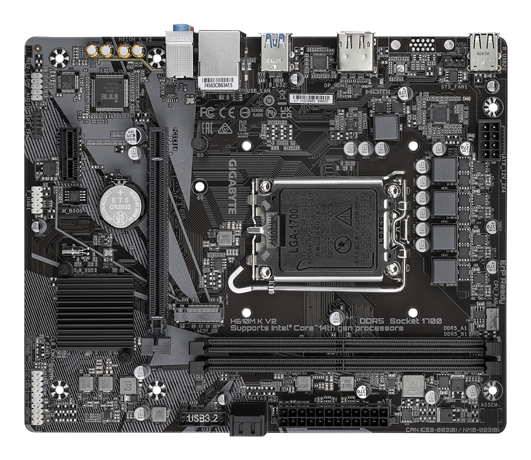 Motherboard Gigabyte H610M K V2 LGA 1700 micro ATX