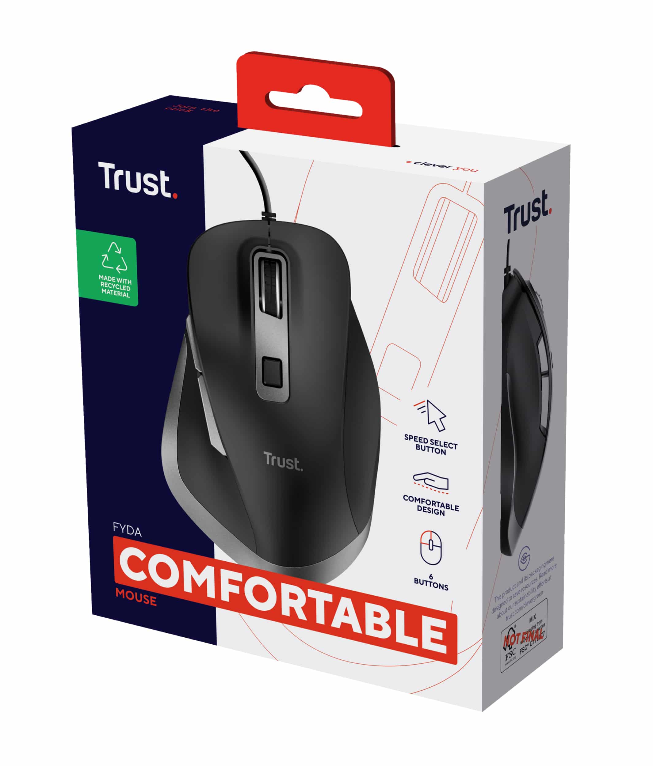 Rato Trust Ergonomico Fyda Eco até 5000 DPI