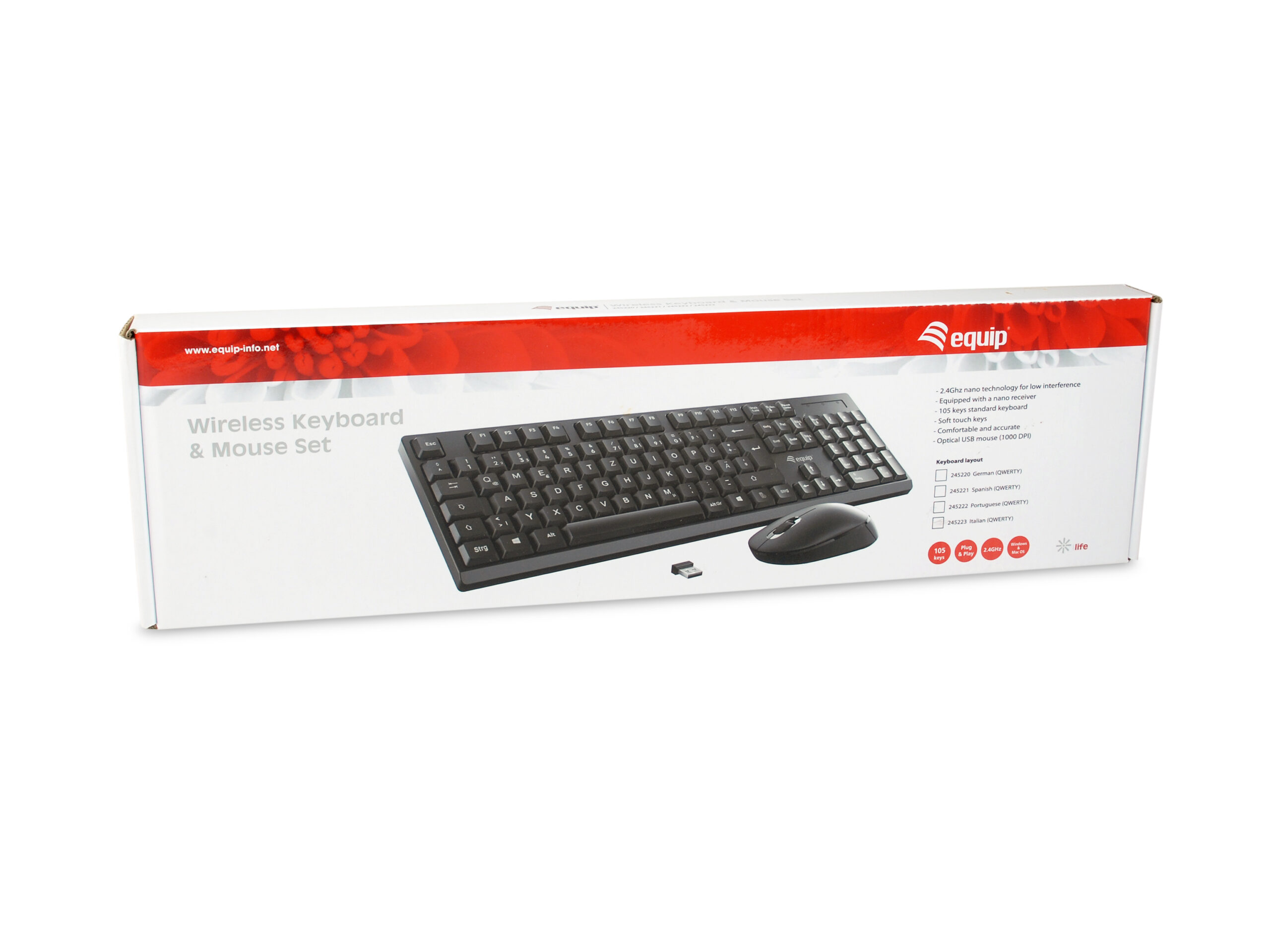 Teclado e Rato Equip Wireless (PT) Preto