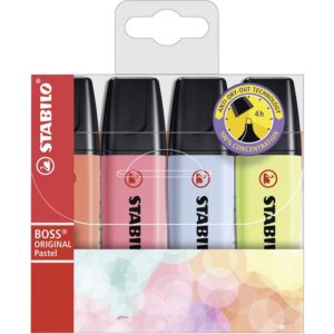 Pack de 4 Marcadores Fluorescentes Stabilo Boss 70 Recarregável Cores Sortidas