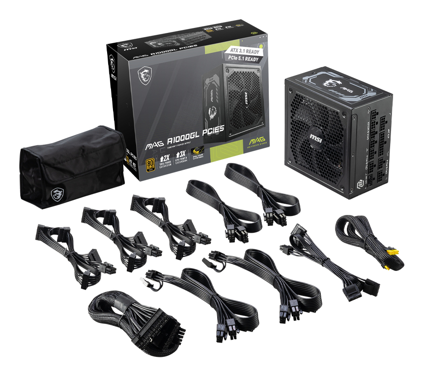 Fonte de Alimentação MSI MAG A1000GL PCIE5 1000WATX