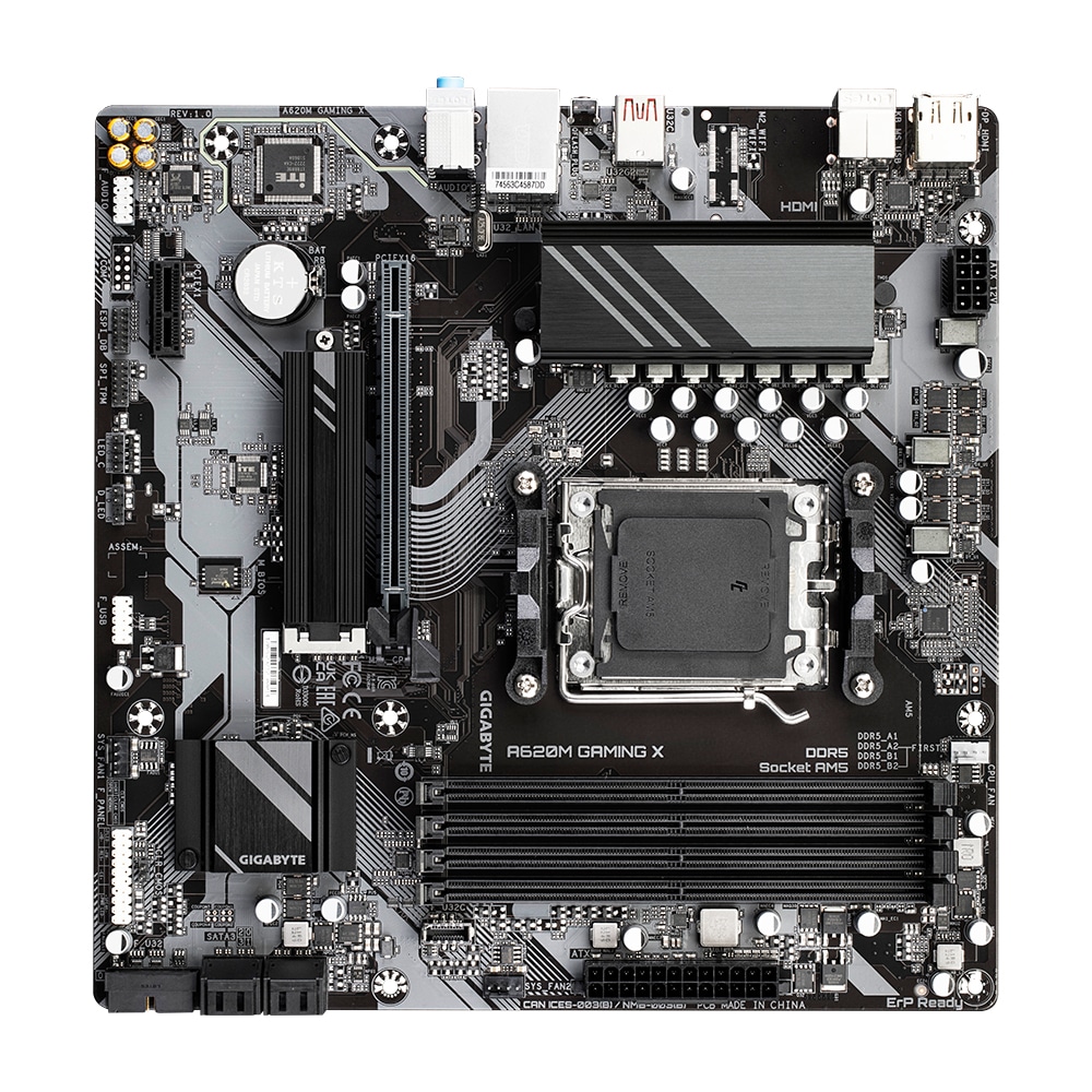 Motherboard Gigabyte A620M GAMING X AM5 MATX 4XDdr5 VGA+HDMI GBLAN 4SATA3+1XM.2 6USB3.2