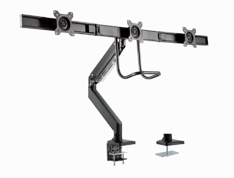 Suporte para 3 Monitores Gembird Ajustável e facilidade de Movimento suporte até 27" e 7 Kg