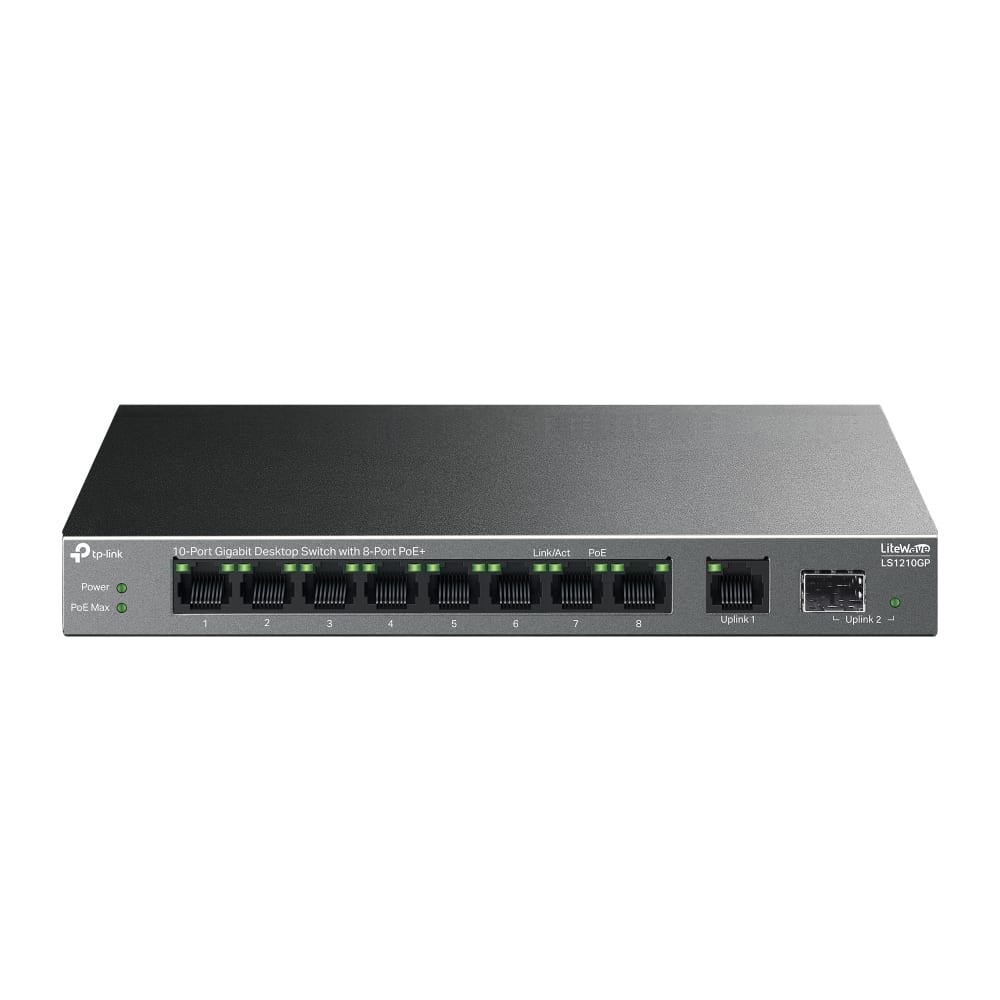 Switch TP-Link LiteWave 10 Portas Gigabit 8x PoE+ 1x SFP