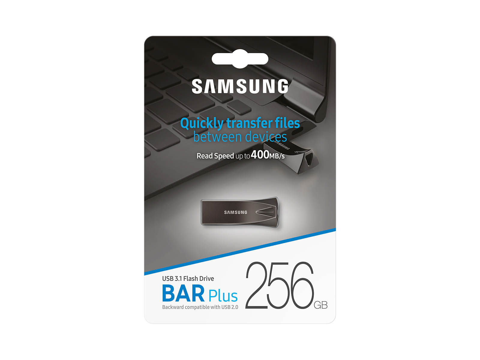 Pen Drive Samsung Bar Pus 256GB USB 3.1 Prateado