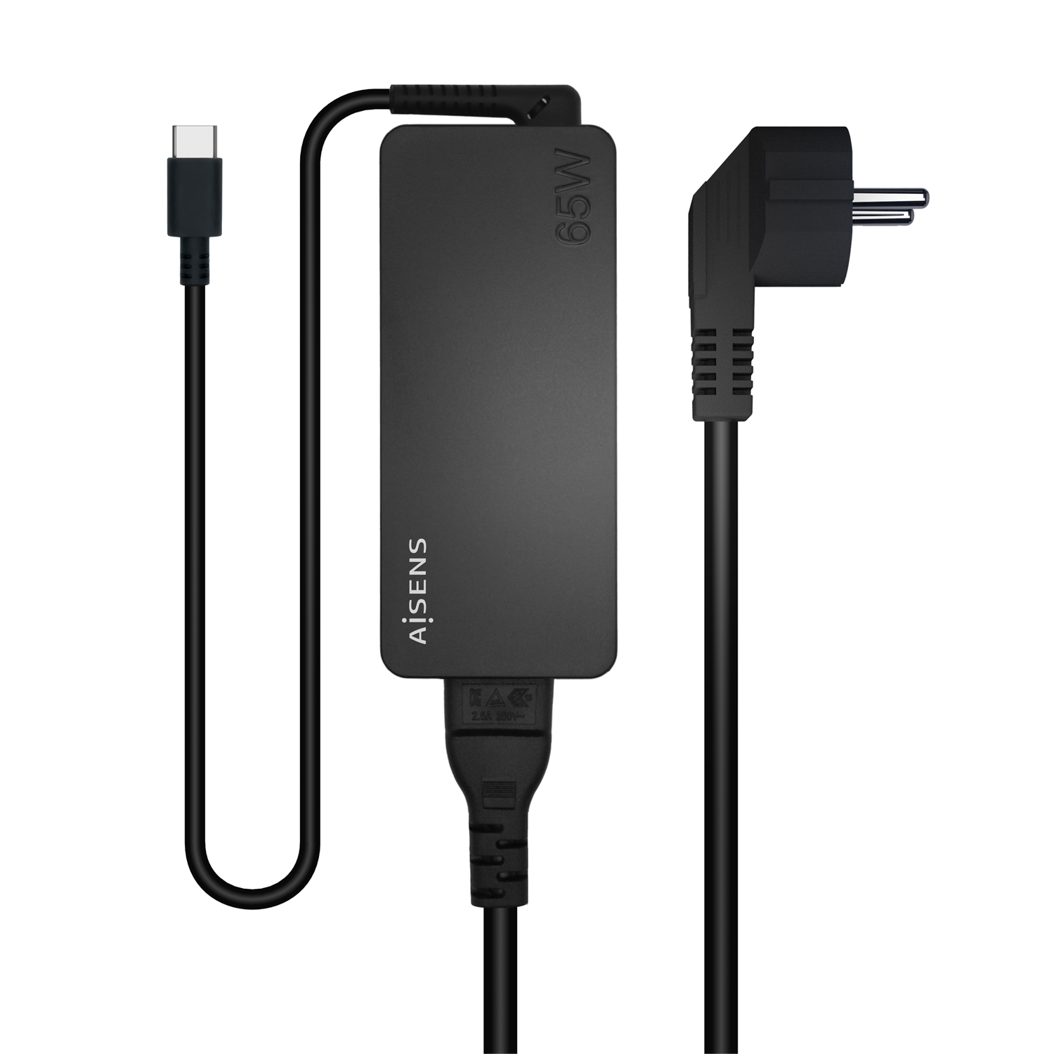 Carregador Aisens 65W PD3.0 QC3.0 1xUSB-C 1.2M