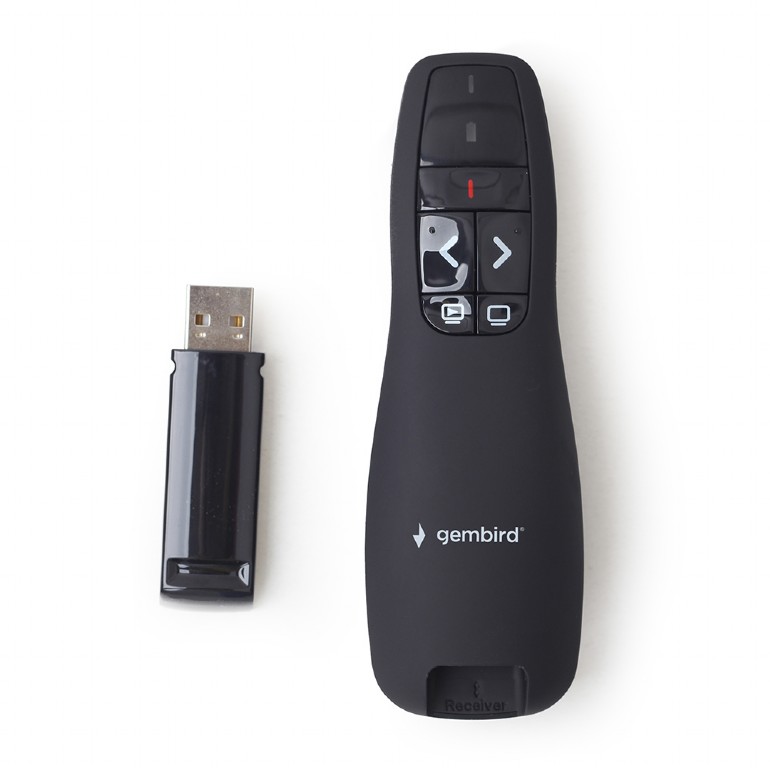 Apresentador Wireless Gembird WP-L-12 com Apontador Laser Apresentador Wireless Gembird WP-L-12 com Apontador Laser