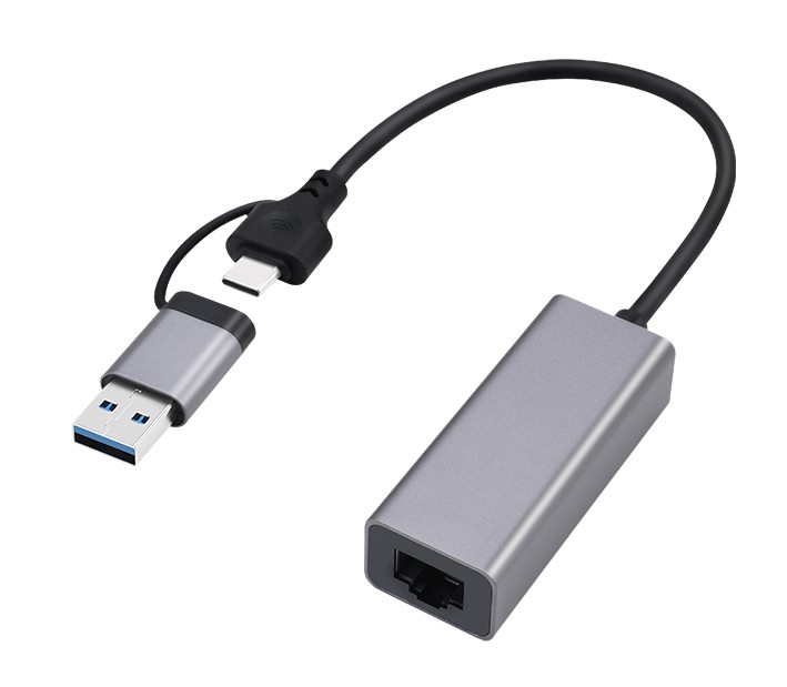 Adaptador Gembird A-USB3AC-LAN2G-01 USB3.0 e Type-C para RJ Gigabit