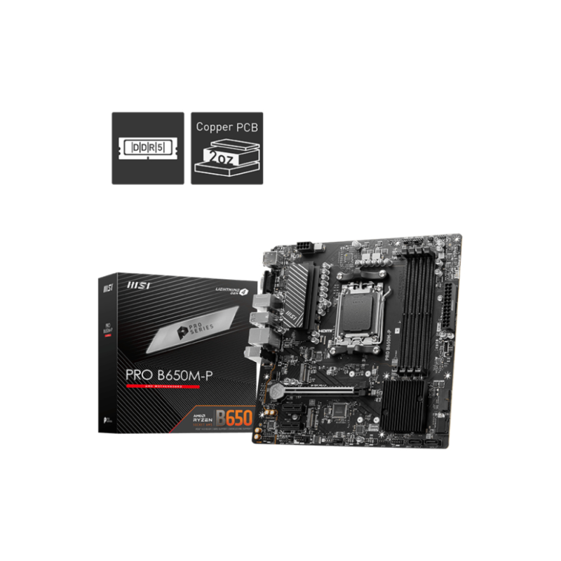 Motherboard MSI PRO B650M-P mATX 4xDDR5 Socket AM5
