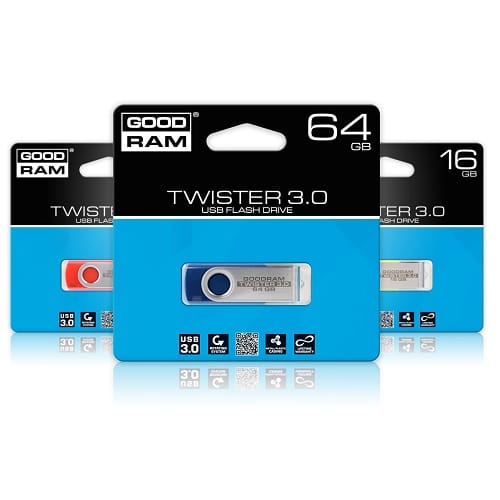 PEN DRIVE 64GB USB 3.0 GOODRAM TWISTER BLACK RETAIL