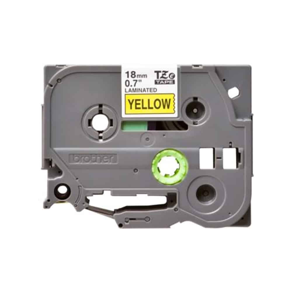 Fita Original Brother TZe641 Laminada Texto Preto em Fundo Amarelo 18mm x 8 metros