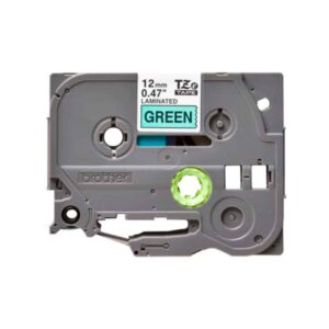 Fita Original Brother TZe731 Laminada Texto Preto em Fundo Verde 12mm x 8 metros