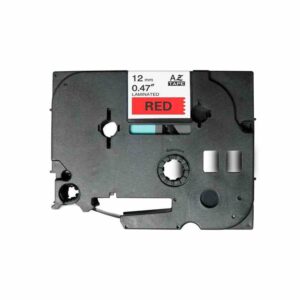 Fita Compatível Brother TZe431 Laminada Texto Preto em Fundo Vermelho 12mm x 8 metros