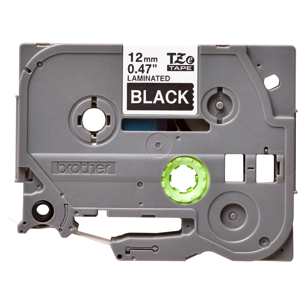 Fita Original Brother TZe335 Laminada Texto Branco em Fundo Preto 12mm x 8 metros